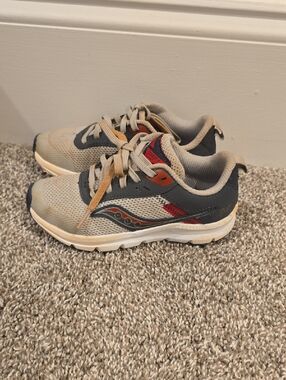 Saucony Kids Beige, Navy and Red Mesh Sneakers